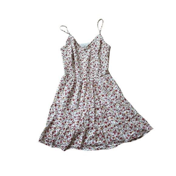 Hollister Sundress, size women's Medium; stretchy top, tiered hem, Red & Yellow - Picture 1 of 10